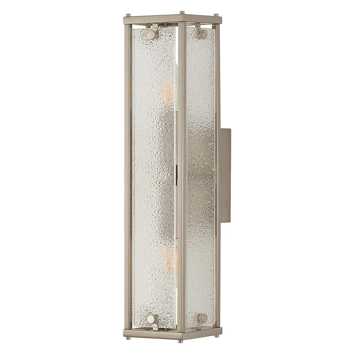 Scarva IP44 400mm Rectangular Wall Light in Satin Nickel with Clear Diamond Glass