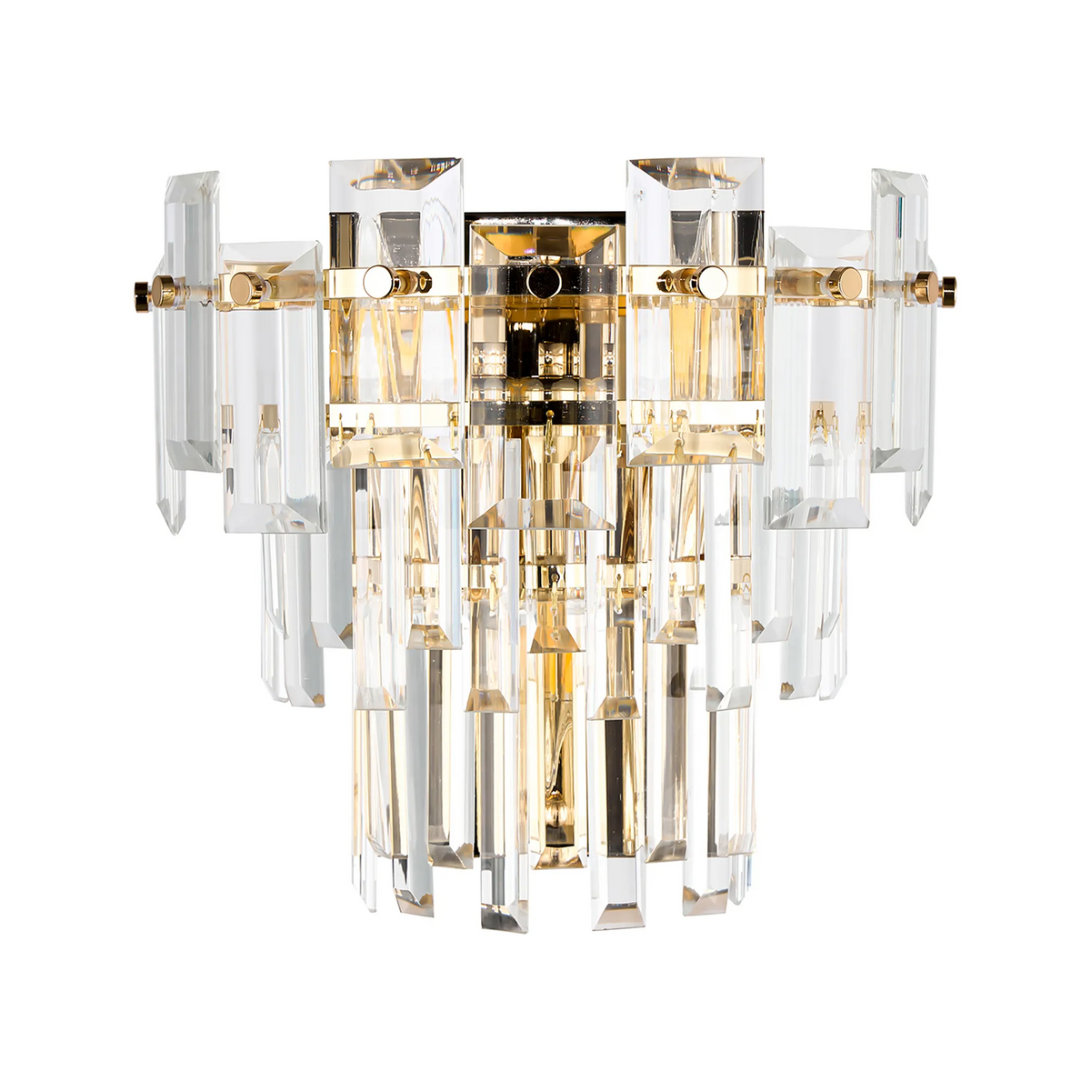 Velator Wall Light in French Gold with Clear Crystal Glass