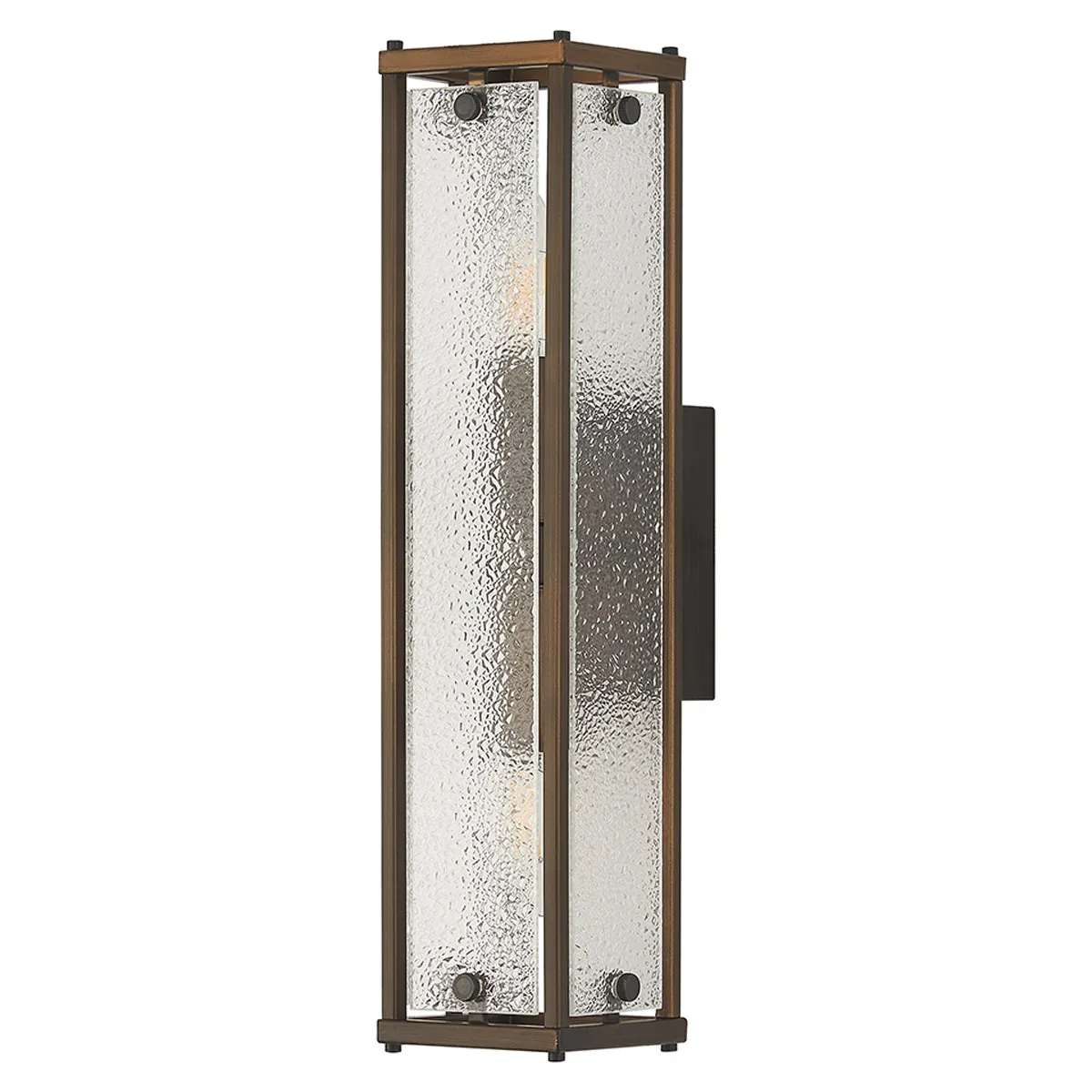 Scarva IP44 400mm Rectangular Wall Light in Bronze with Clear Diamond Glass