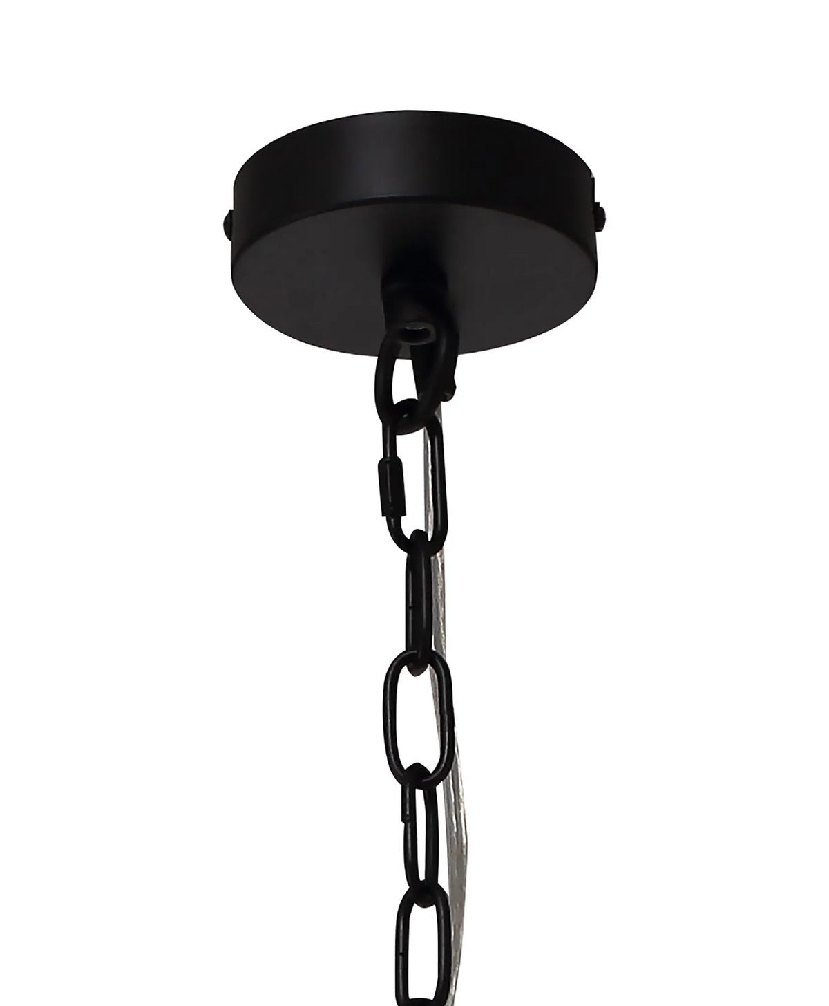 Leigham Matt Black Pendant with Smoked Glass Shade ceiling rose and chain by Lumiere