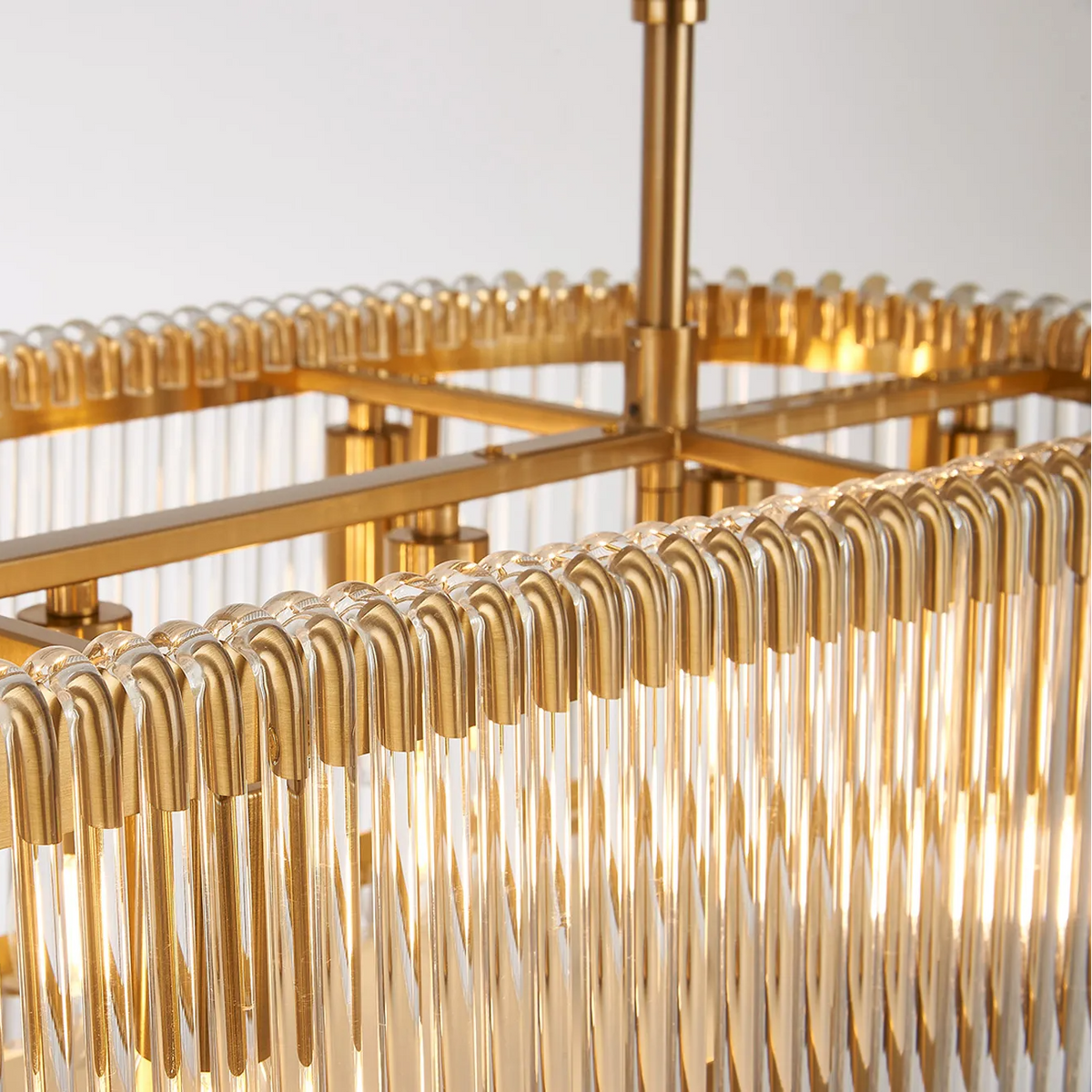 Jevington 1000mm Linear Pendant in Brass with Clear Glass