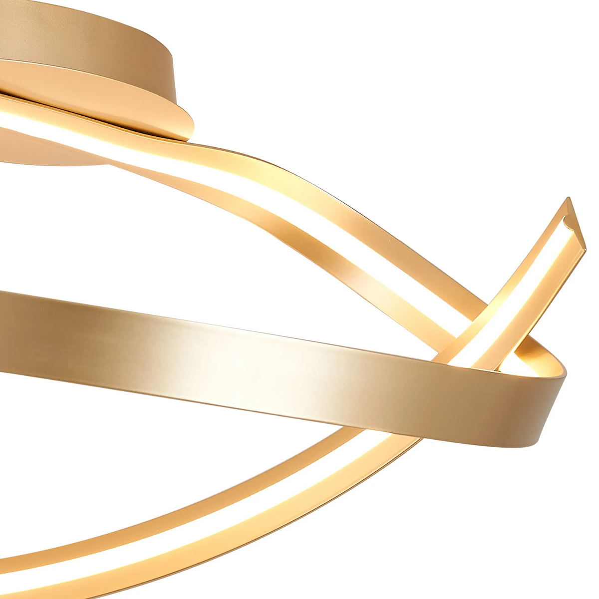 Amble Loop Dimmable LED Semi Flush Ceiling Light in Gold