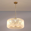 Jevington 600mm Pendant or Semi Flush in Brass with Frosted Glass