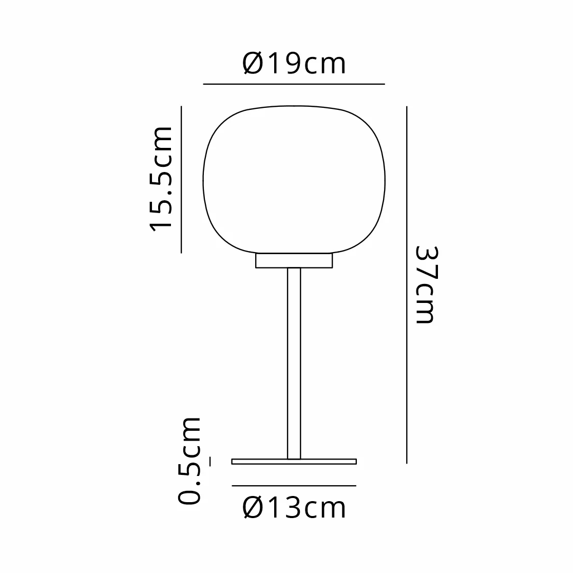Lumiere Milton Small Oval Ball Tall Table Lamp dimensions