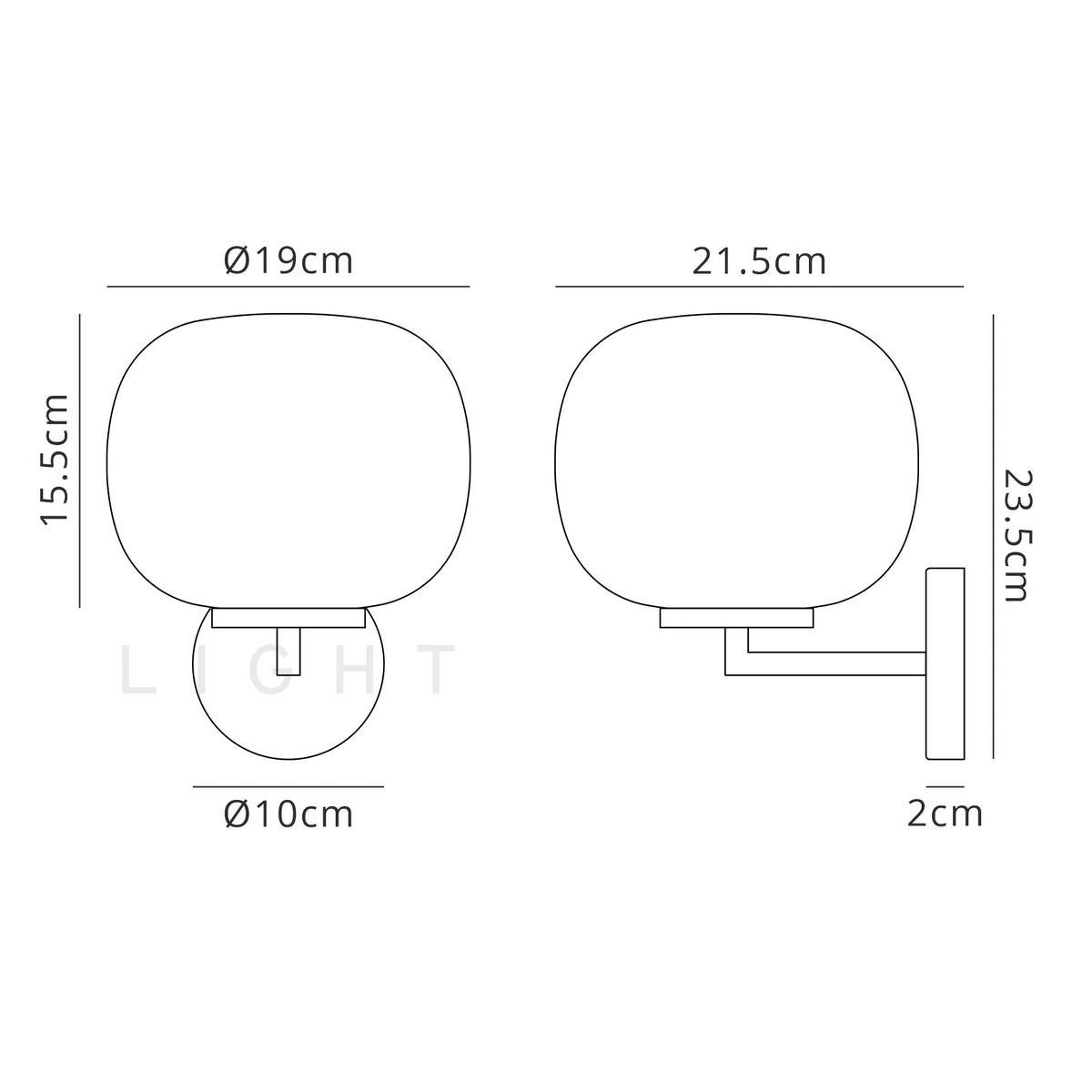 Milton Small Oval Ball Wall Light in Satin Gold & Frosted White Shade