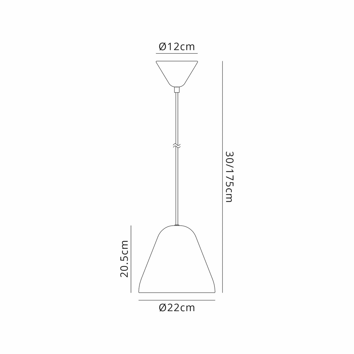 Tudeley 220mm Single Drop Pendant in Matt Orange
