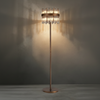 Eckington Floor Lamp in Matt Bronze with Clear Glass Rods