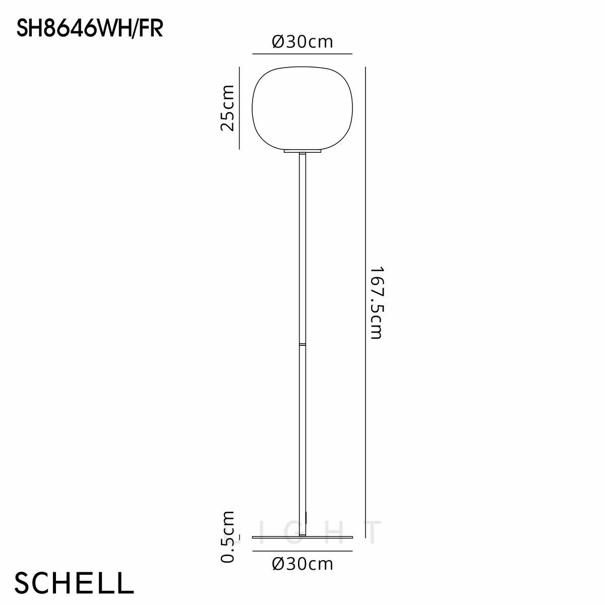 Milton Medium Oval Ball Floor Lamp in Satin White & Frosted White Shade