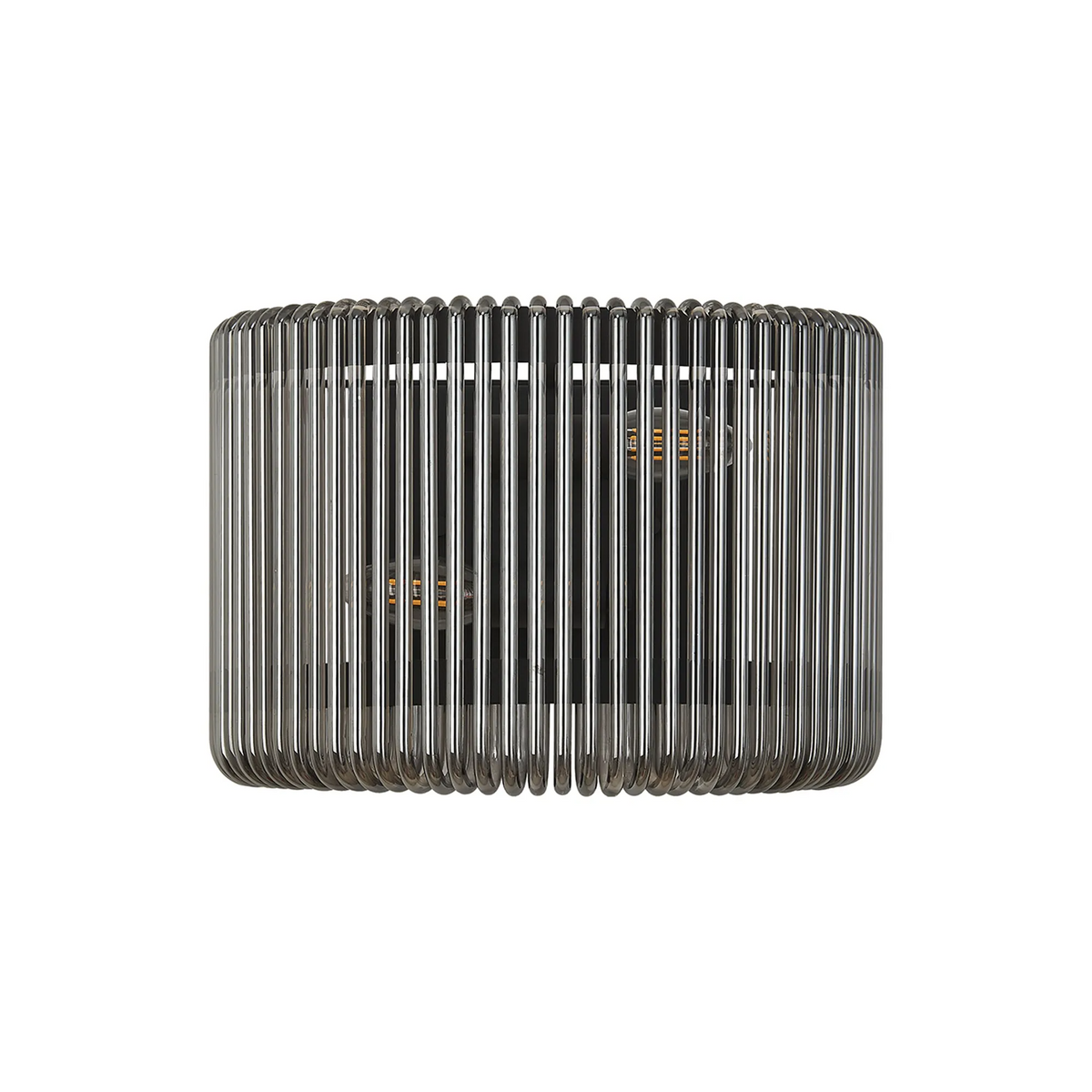 Jevington Medium Wall Light in Black with Smoked Glass