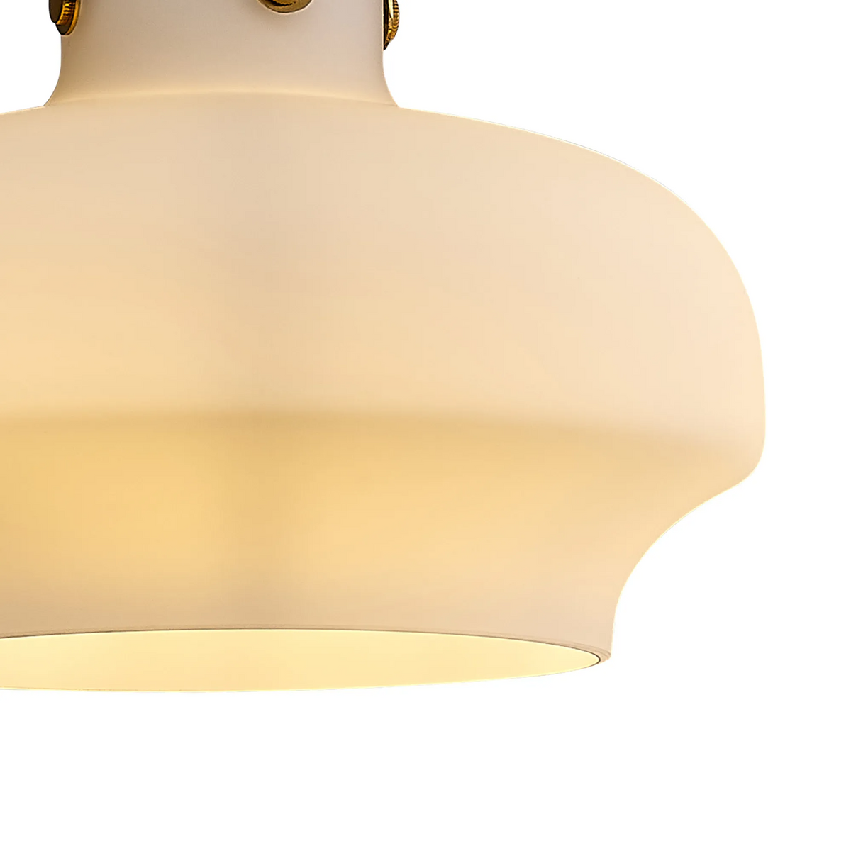Bedlington Single Drop Pendant in Aged Brass with Opal Glass Shade