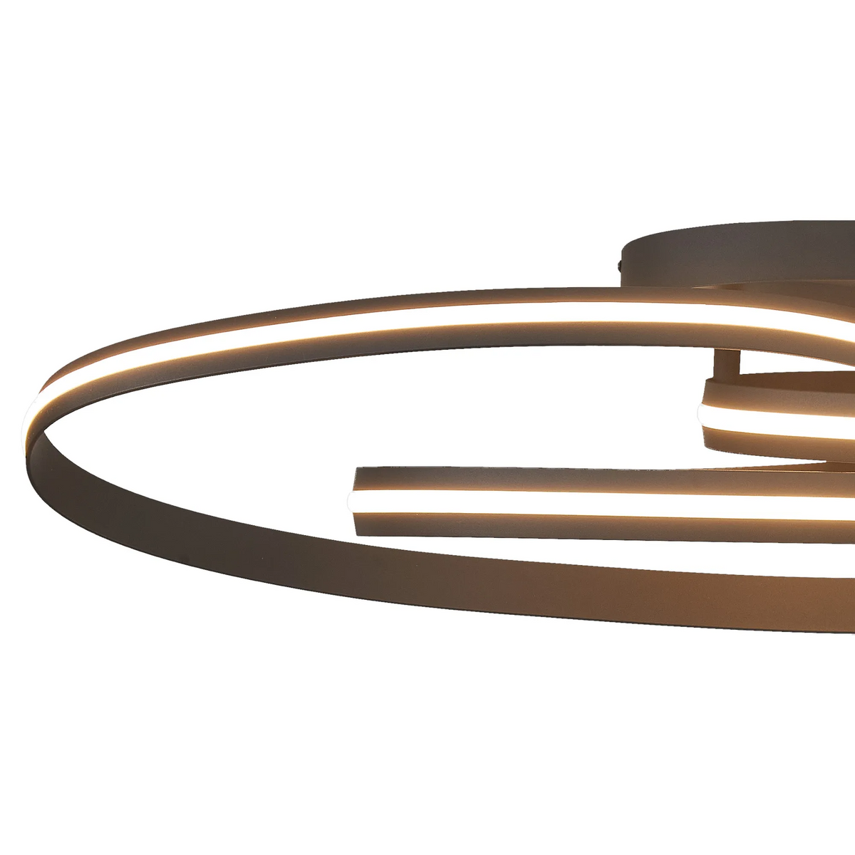 Amble Double Loop Dimmable LED Flush Ceiling Light in Dark Grey