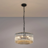 Jevington 400mm Pendant or Semi Flush in Black with Smoke Brown Glass