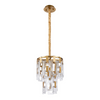 Heptonstall 300mm Two Tier Round Pendant in Matt Gold with Clear Glass