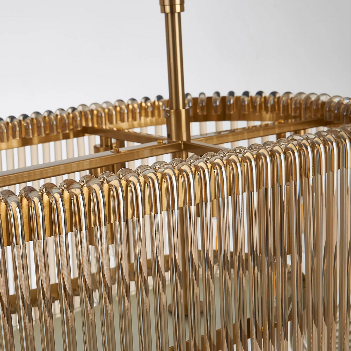 Jevington 1000mm Linear Pendant in Brass with Smoke Brown Glass