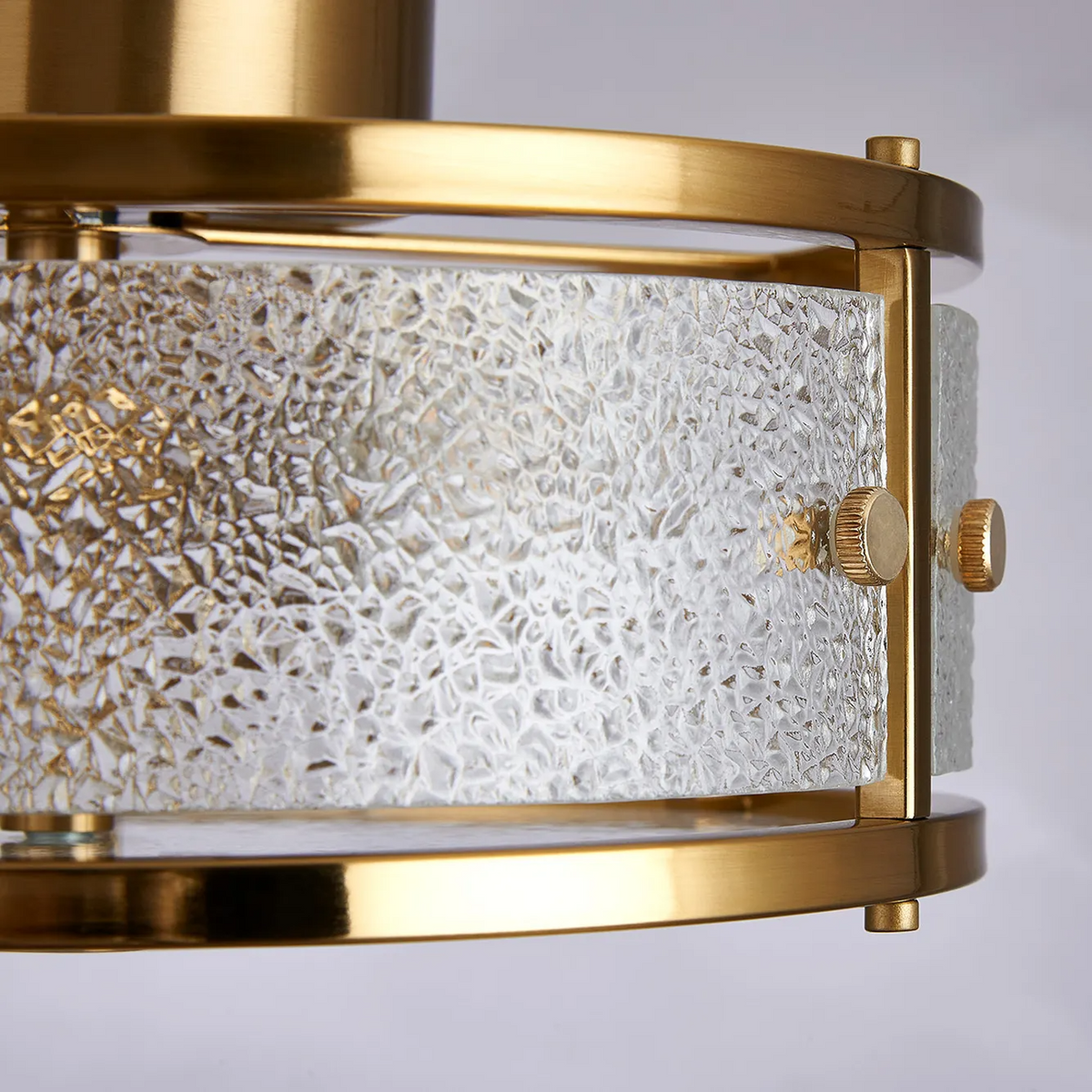 Scarva IP44 250mm Round Ceiling Light in Brass with Clear Diamond Glass