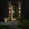 Jesmond 670 IP65 Exterior LED Wall Light in Anthracite with Even Open Curve Shade