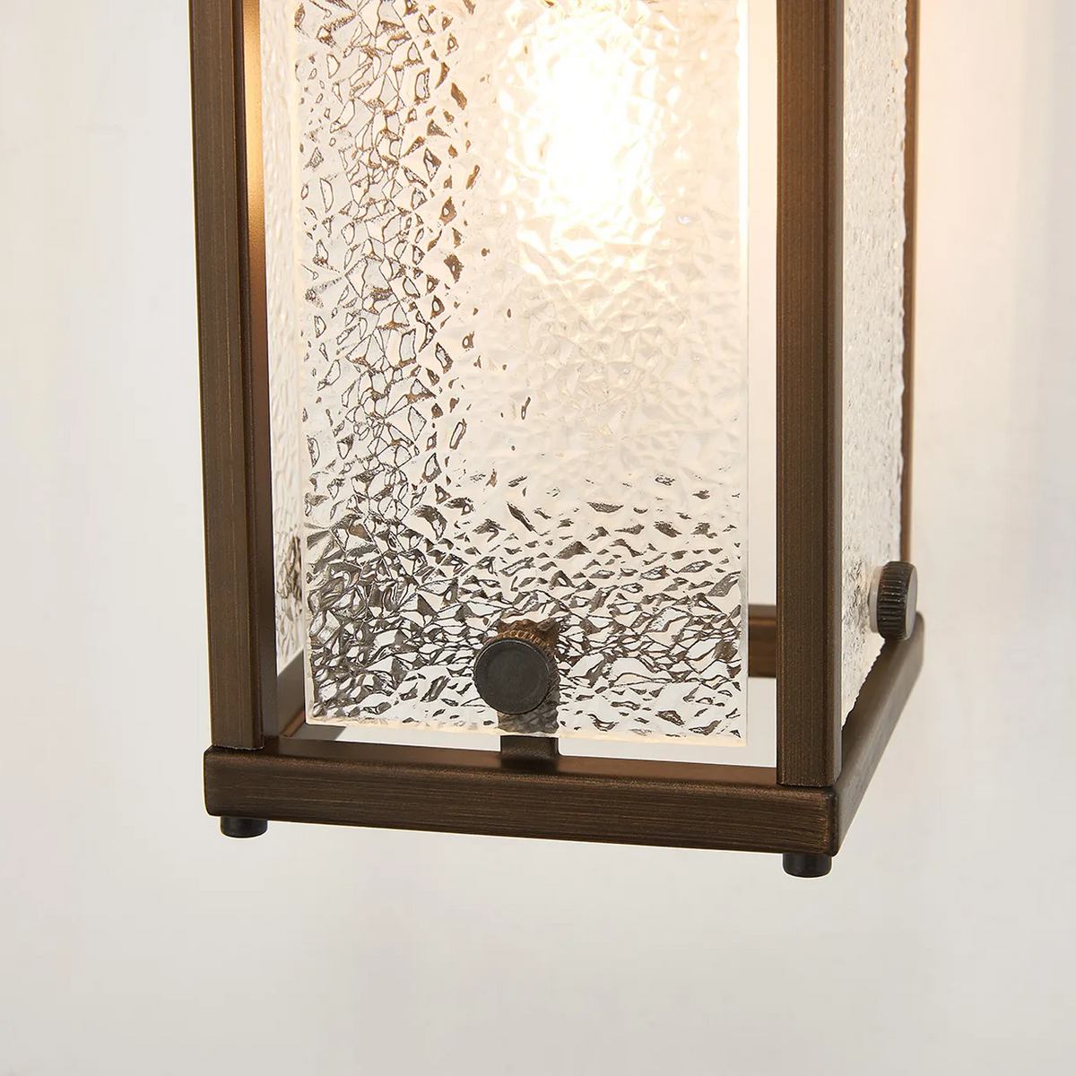 Scarva IP44 400mm Rectangular Wall Light in Bronze with Clear Diamond Glass