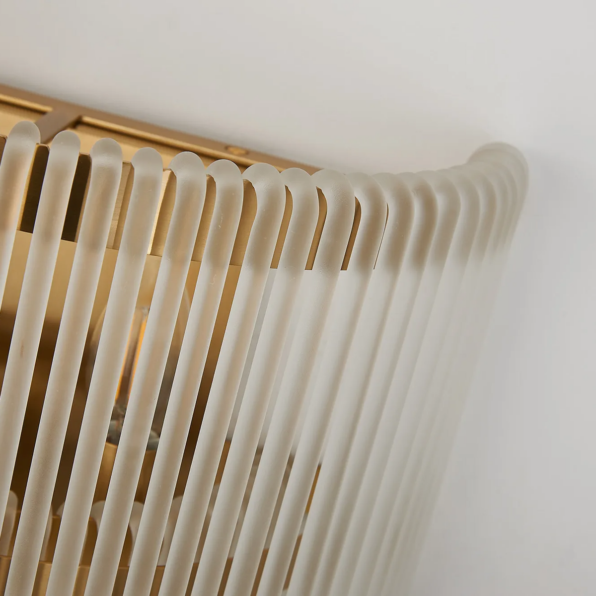 Jevington Large Two Tier Wall Light in Brass with Frosted Glass
