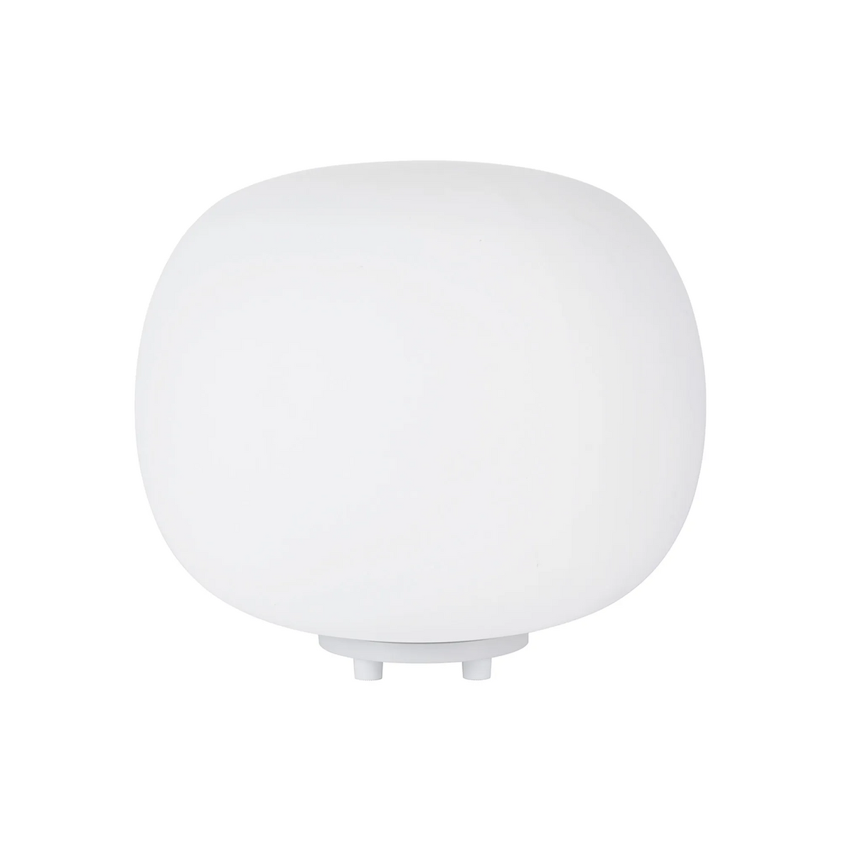 Milton Medium Oval Ball Table Lamp in Satin White & Frosted White Shade