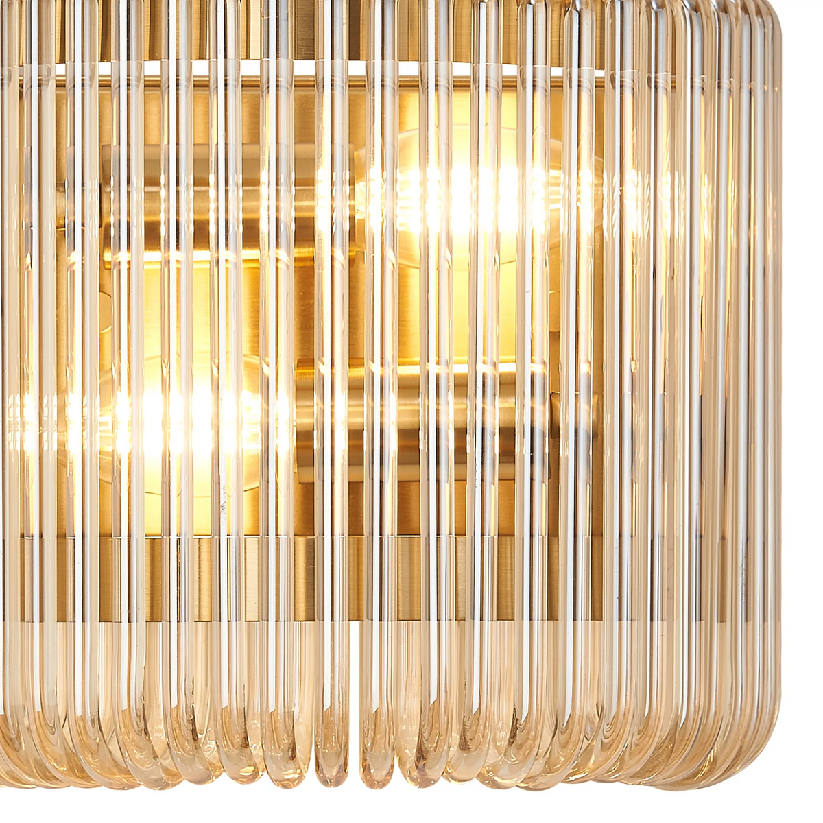 Jevington Small Wall Light in Brass with Smoke Brown Glass