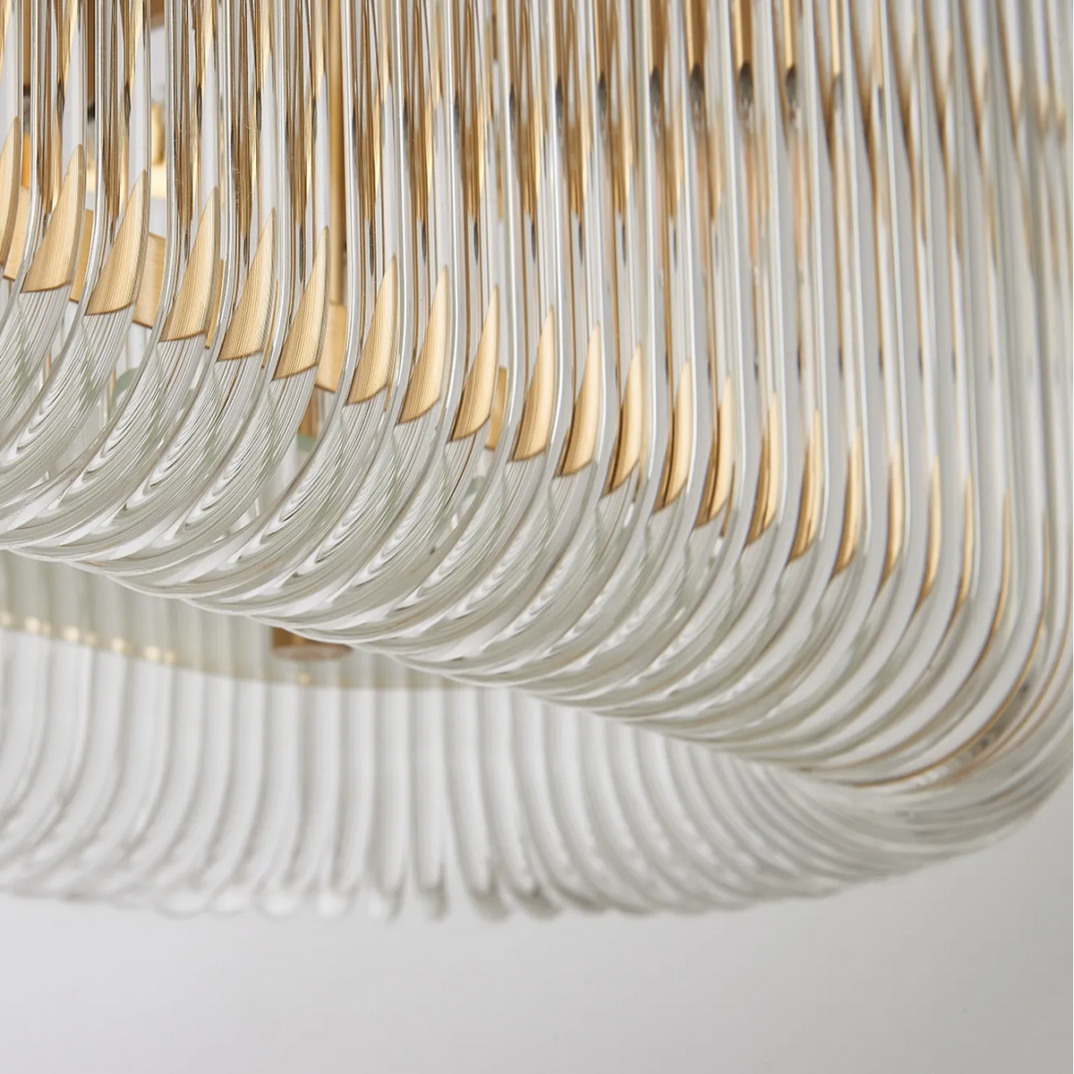 Jevington 1000mm Linear Pendant in Brass with Clear Glass