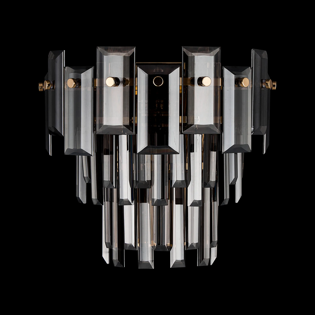 Velator Wall Light in French Gold with Smoked Crystal Glass