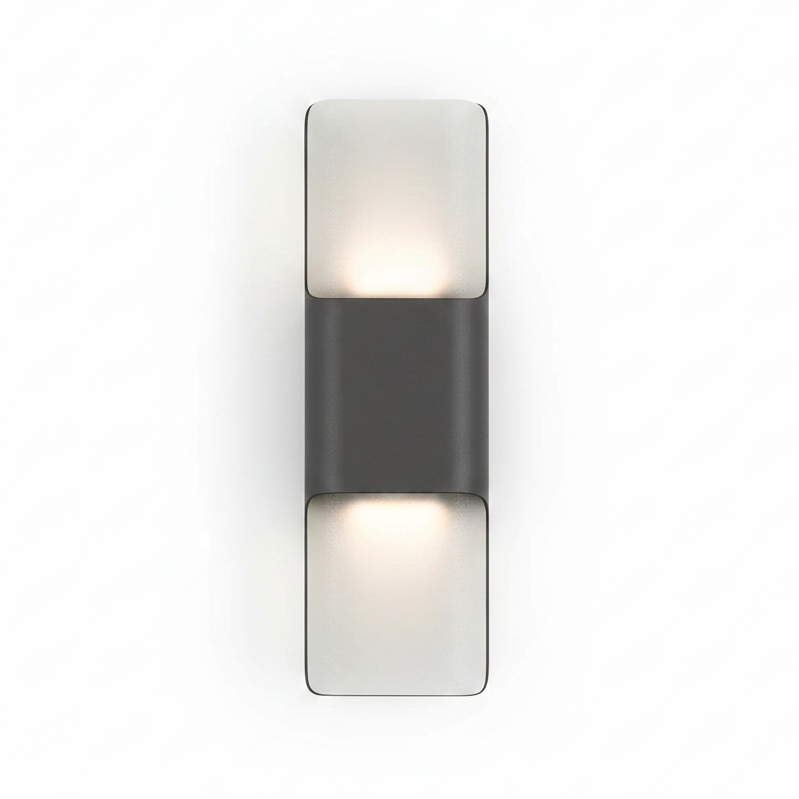 Jesmond 403 IP65 Exterior LED Wall Light in Anthracite with Even Open Curve Shade