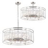 Torrington IP44 800mm Pendant in Polished Nickel with Clear Crystals