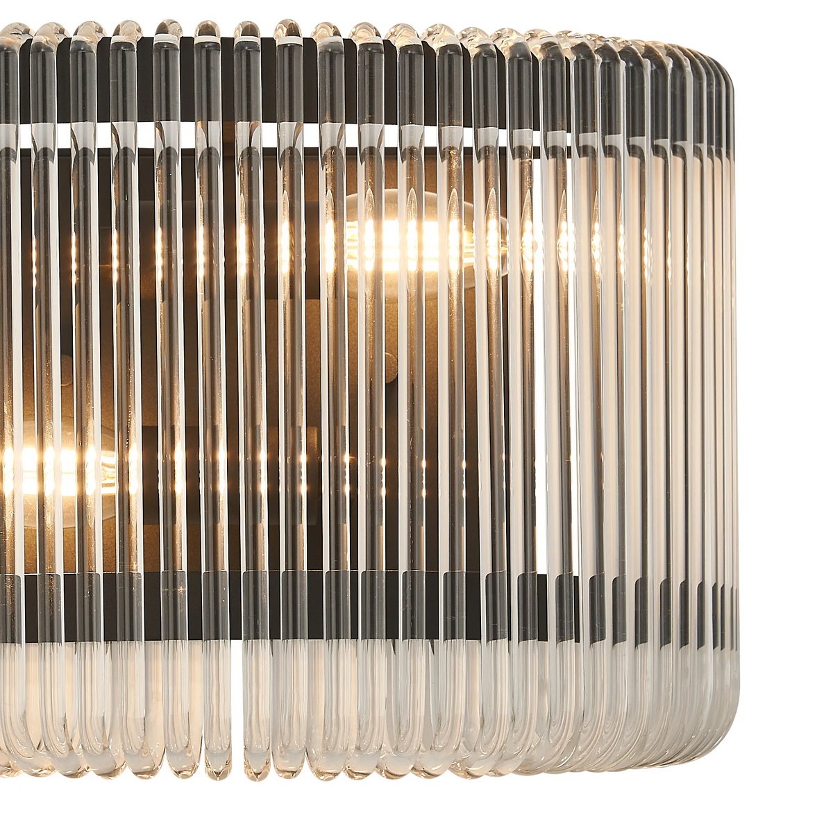 Jevington Medium Wall Light in Black with Clear Glass
