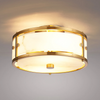 Scarva IP44 250mm Round Ceiling Light in Brass with Grey Faux Alabaster