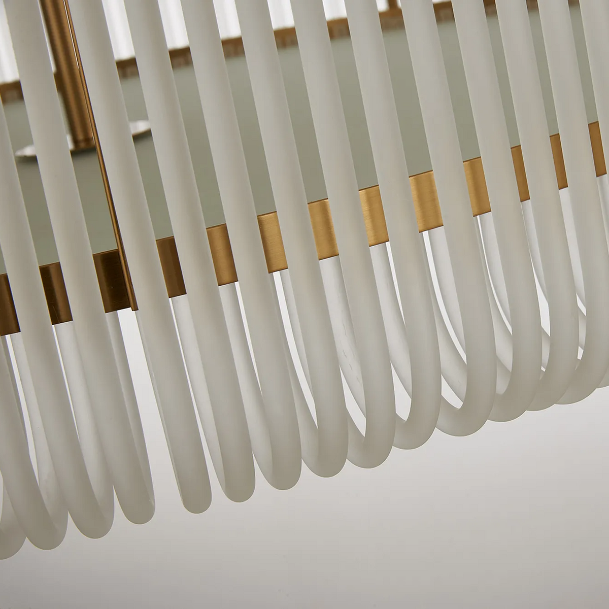 Jevington 1000mm Pendant or Semi Flush in Brass with Frosted Glass