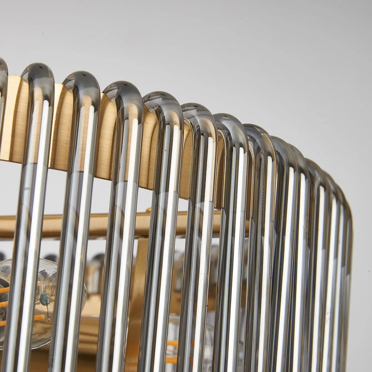 Jevington 400mm Pendant or Semi Flush in Brass with Smoked Glass