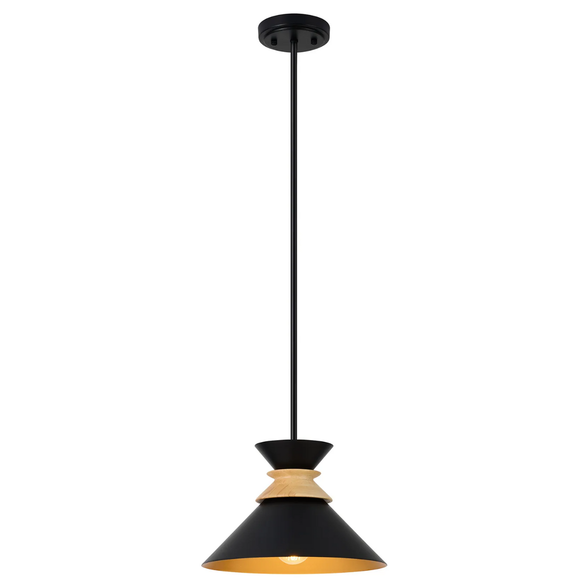Cargan Single Drop Pendant in Satin Black