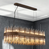 Eckington 1000 Linear Pendant in Matt Bronze with Cognac Glass Rods