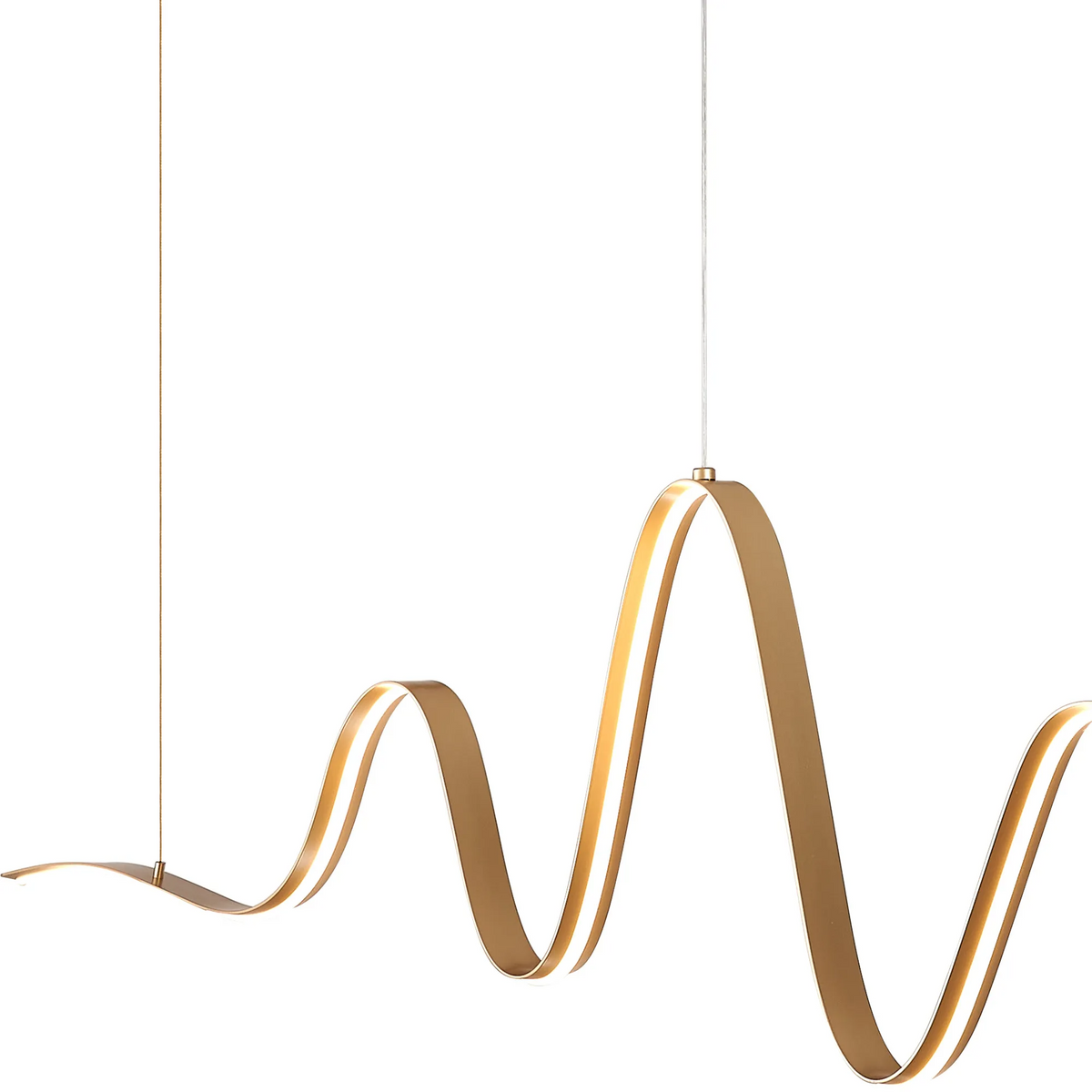 Amble Wave Dimmable LED Linear Pendant in Gold
