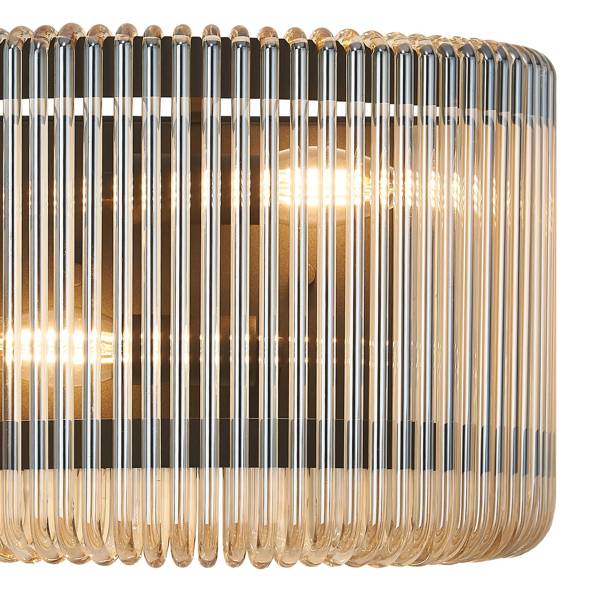 Jevington Medium Wall Light in Black with Smoke Brown Glass