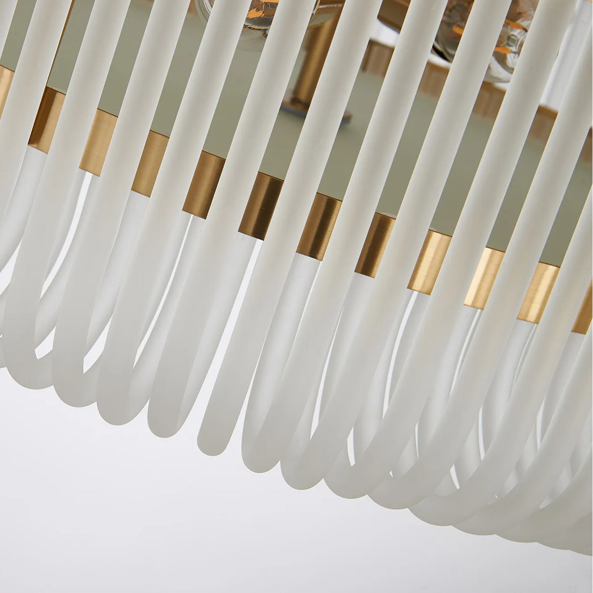 Jevington 600mm Flush Ceiling Light in Brass with Frosted Glass