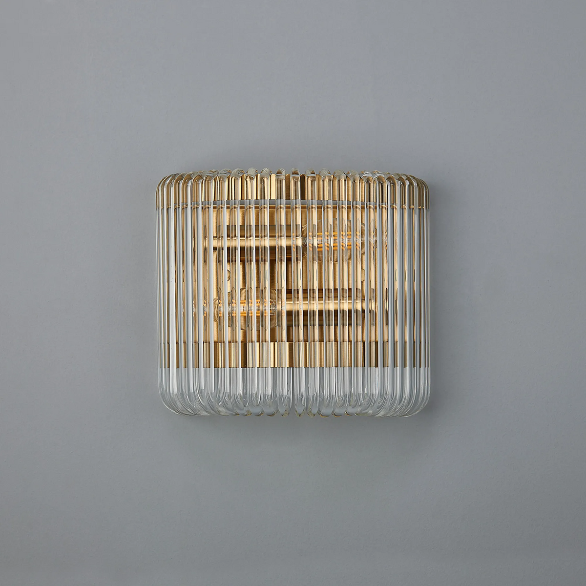 Jevington Small Wall Light in Brass with Clear Glass