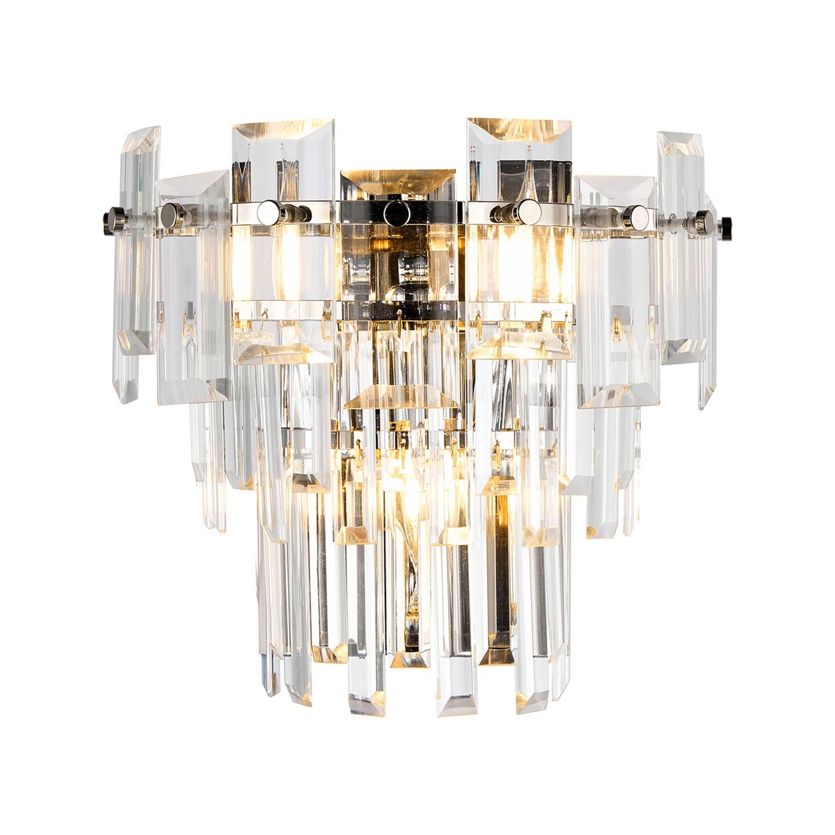 Velator Wall Light in Polished Nickel with Clear Crystal Glass