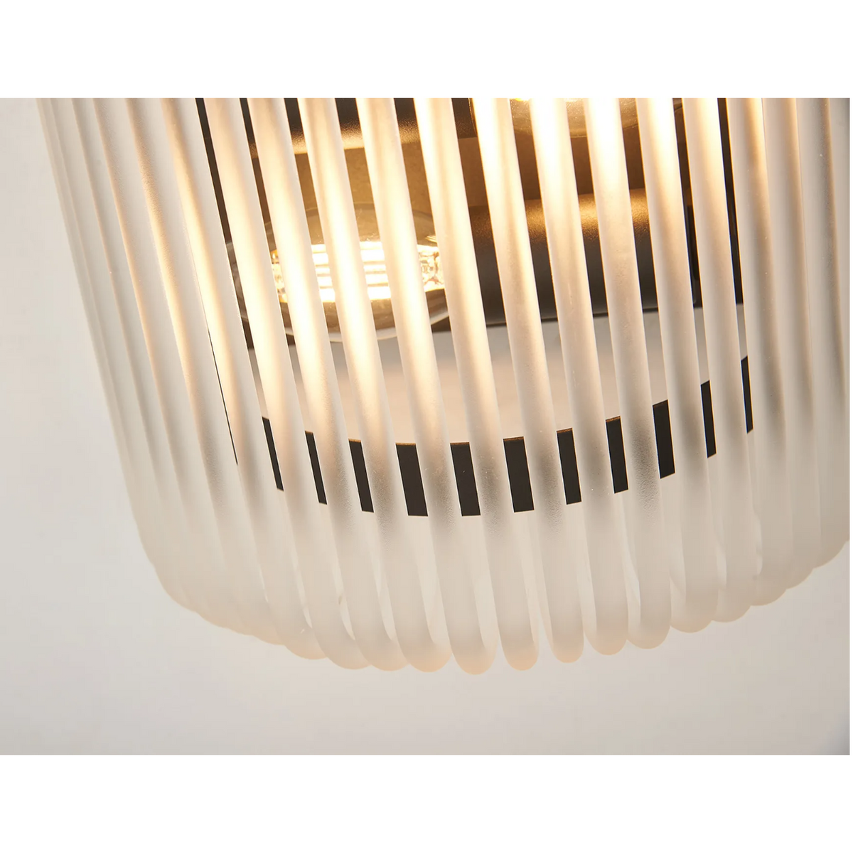 Jevington Small Wall Light in Black with Frosted Glass