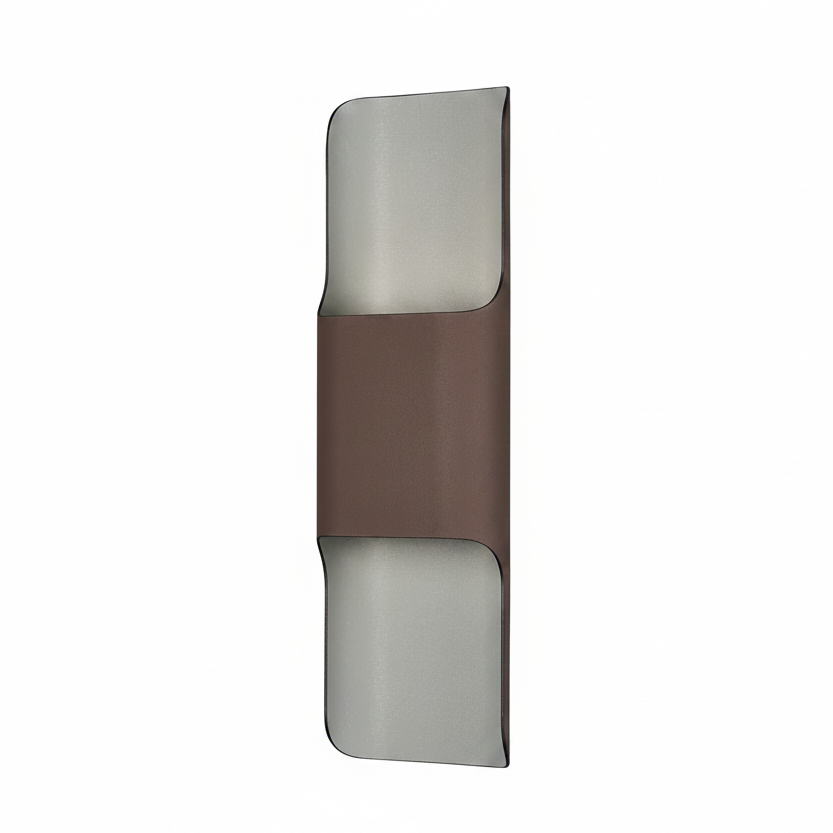 Jesmond 403 IP65 Exterior LED Wall Light in Cacao with Even Open Curve Shade