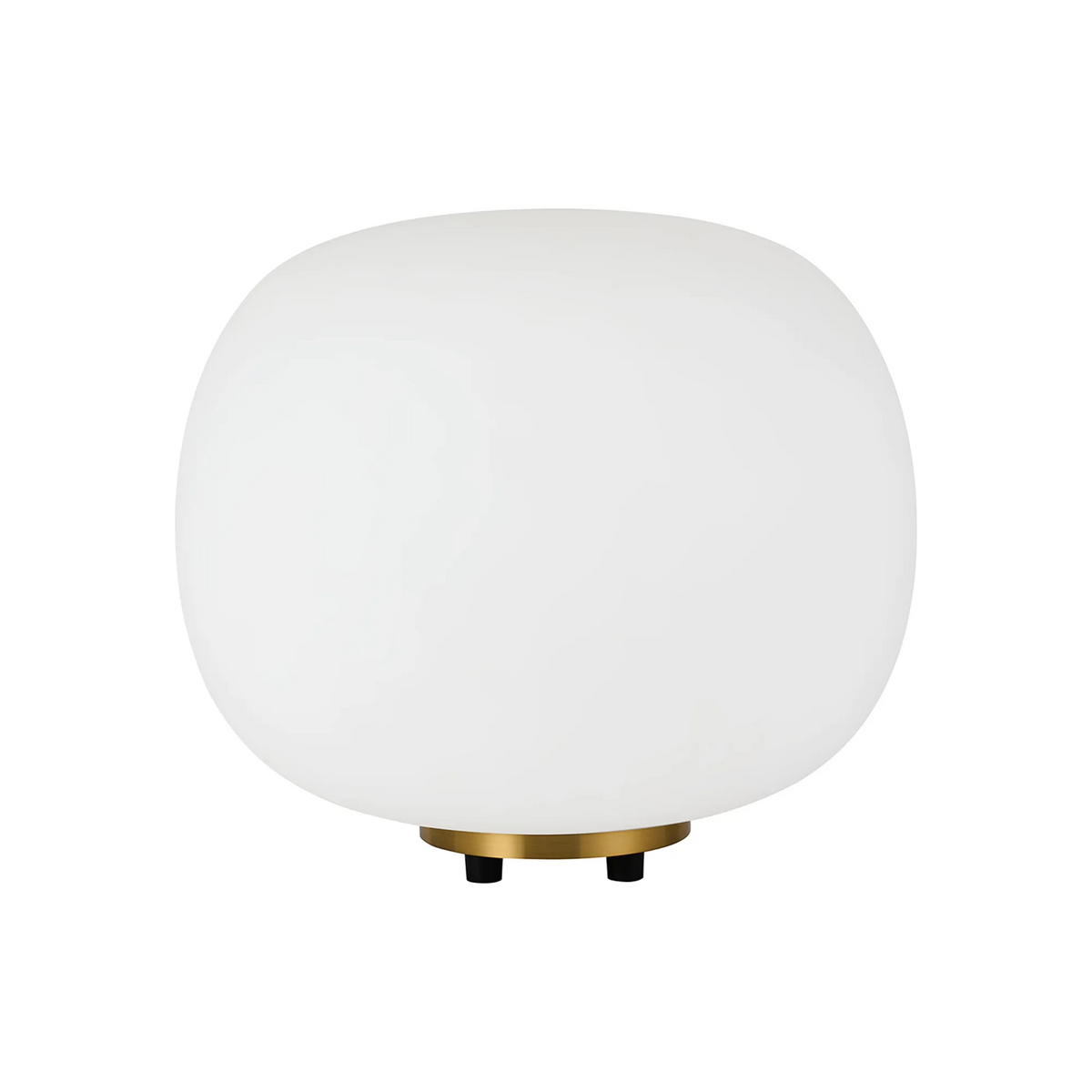 Milton Medium Oval Ball Table Lamp in Aged Brass & Frosted White Shade