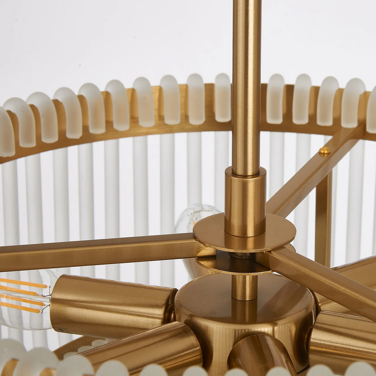 Jevington 400mm Pendant or Semi Flush in Brass with Frosted Glass