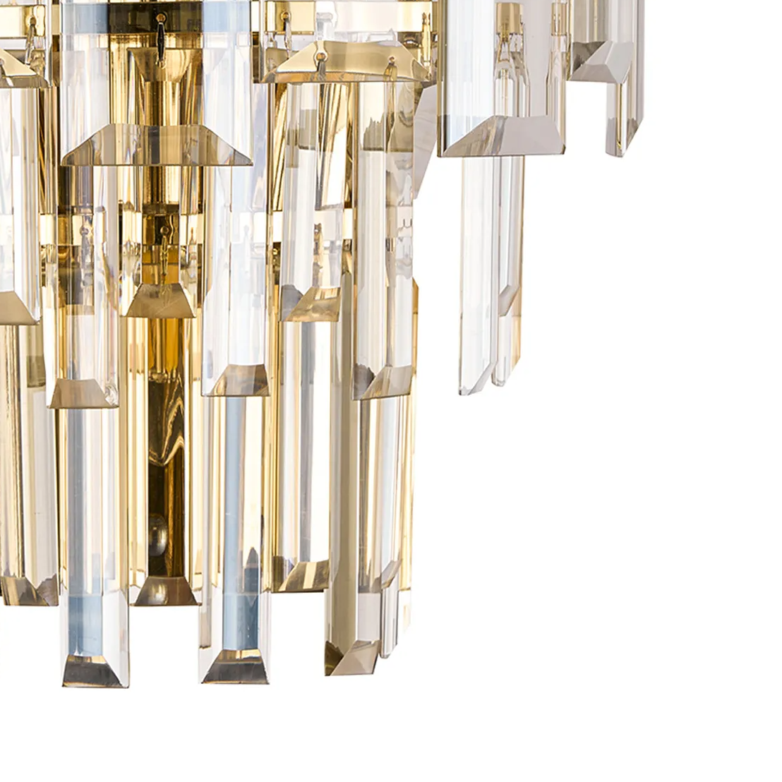 Velator Wall Light in French Gold with Champagne Crystal Glass