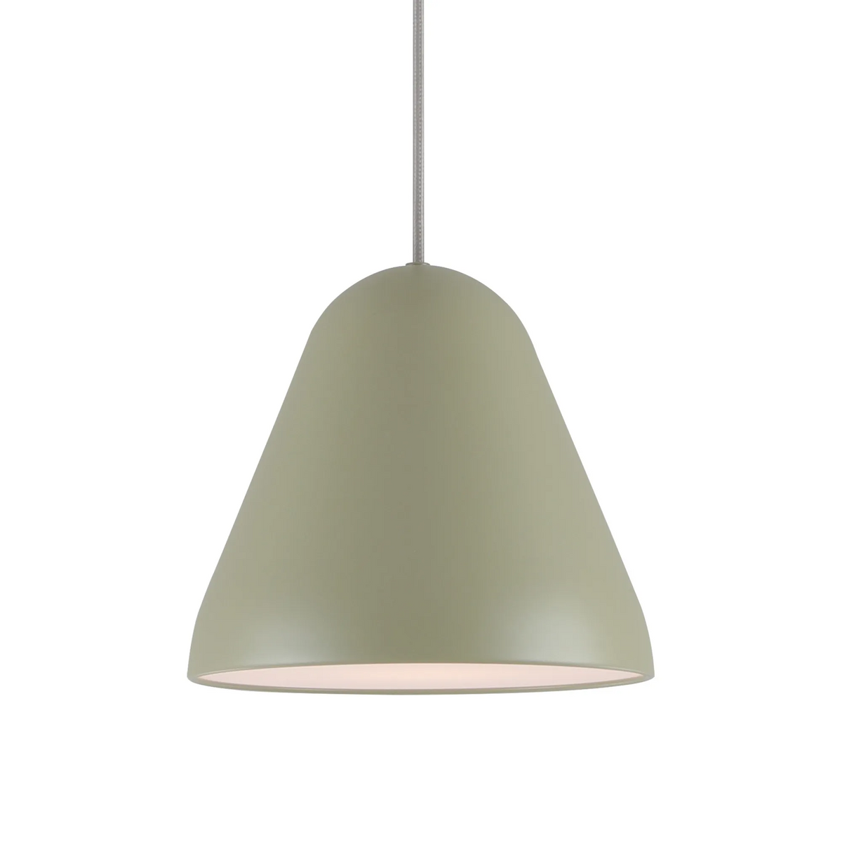 Tudeley 220mm Single Drop Pendant in Matt Green