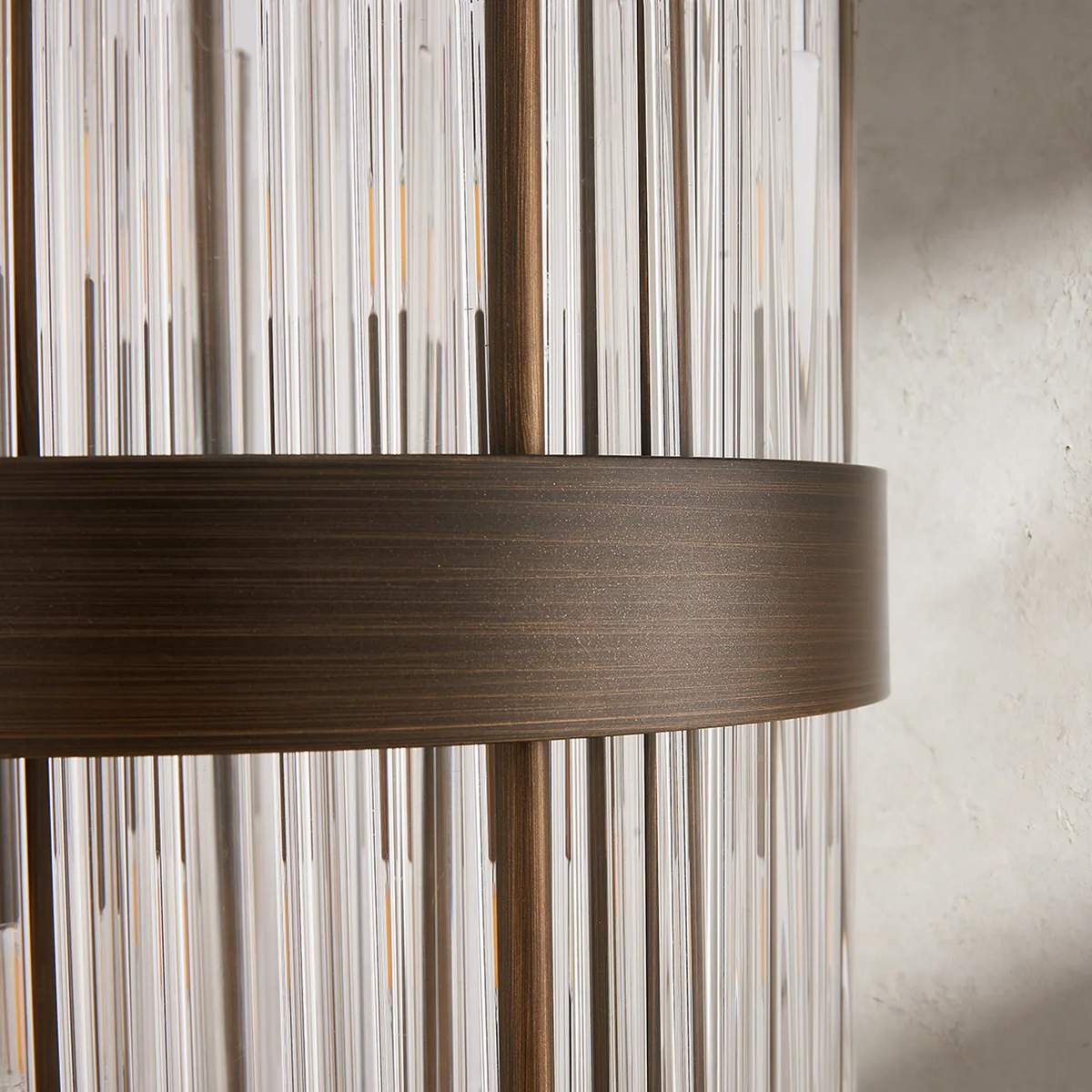 Eckington Table Lamp in Matt Bronze with Clear Glass Rods