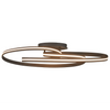 Amble Double Loop Dimmable LED Flush Ceiling Light in Dark Grey