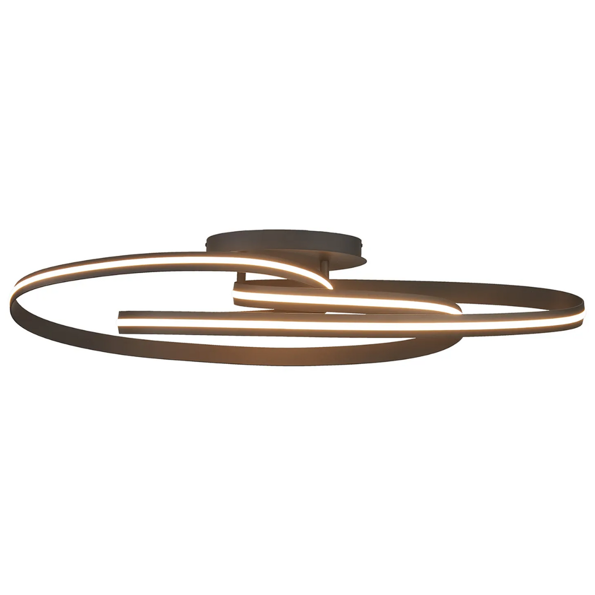 Amble Double Loop Dimmable LED Flush Ceiling Light in Dark Grey