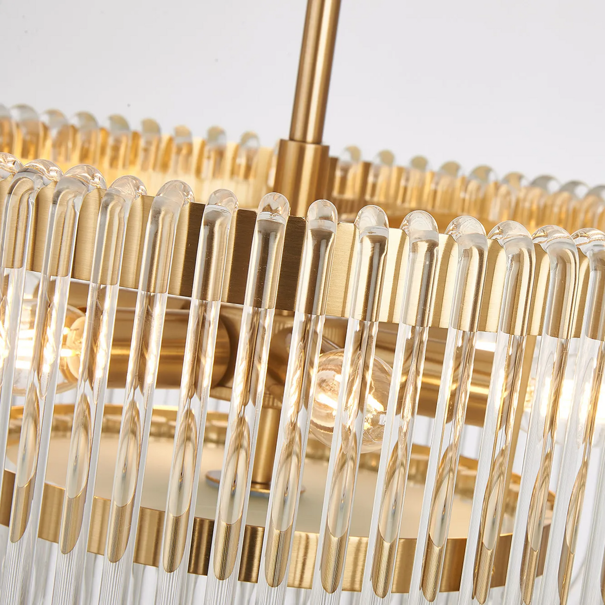 Jevington 400mm Pendant or Semi Flush in Brass with Clear Glass