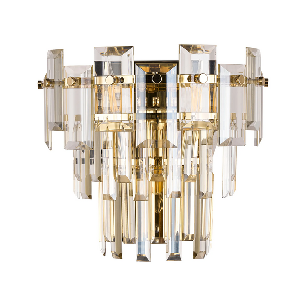 Velator Wall Light in French Gold with Champagne Crystal Glass